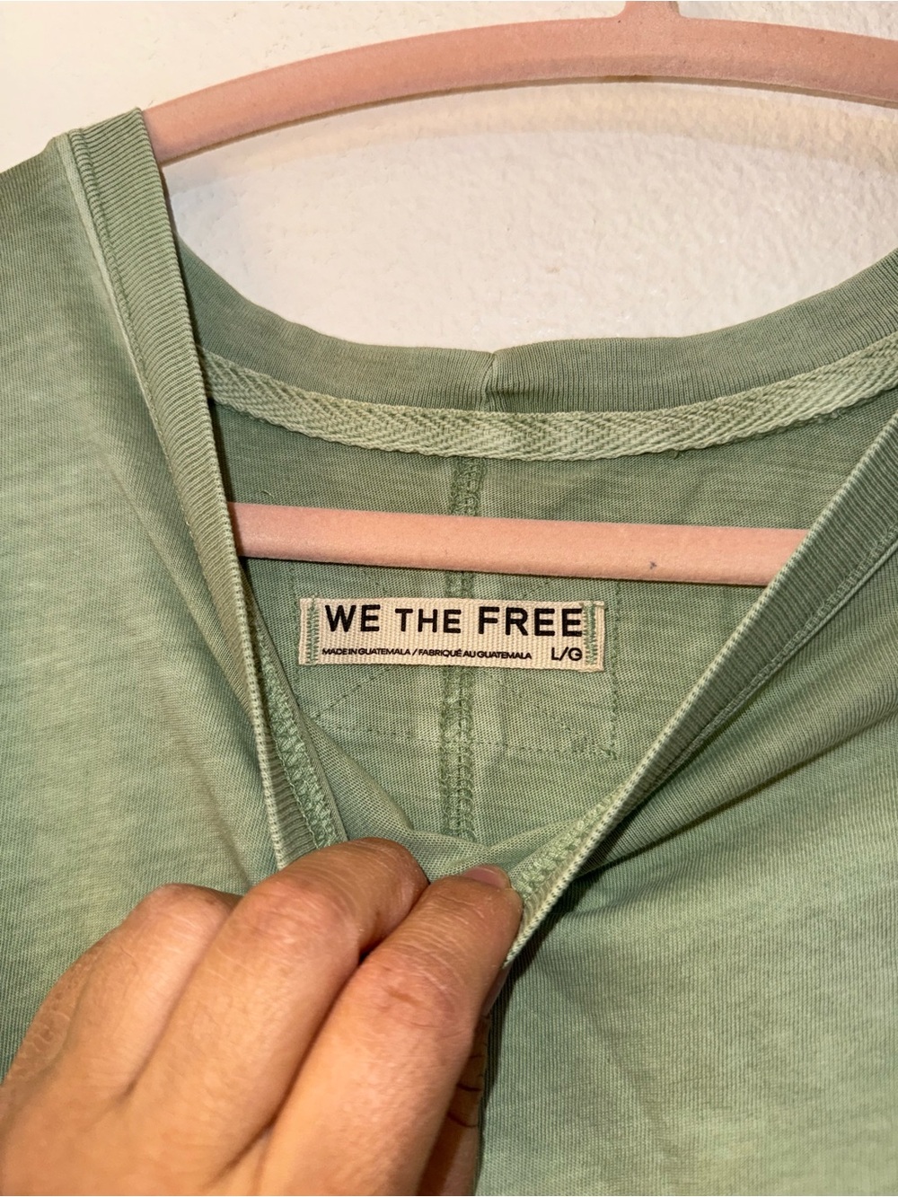 We The Free Minimalist Soft Moss Long Sleeve Tee - Picture 3 of 5